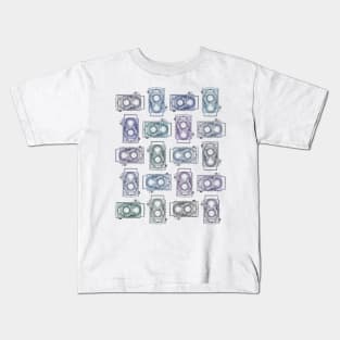 Vintage Twin-Lens Reflex Cameras Mosiac Kids T-Shirt